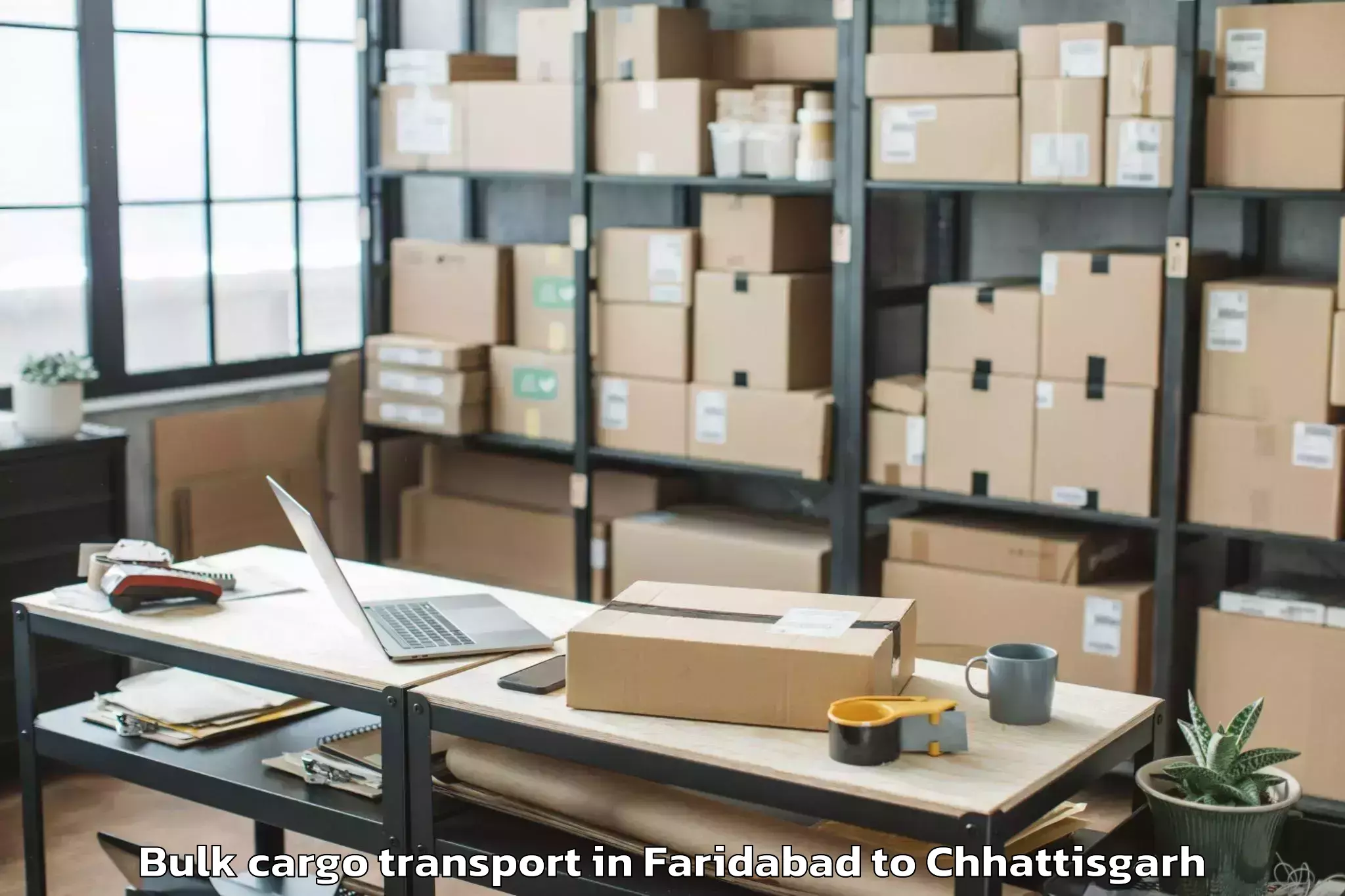 Trusted Faridabad to Kalinga University Raipur Bulk Cargo Transport